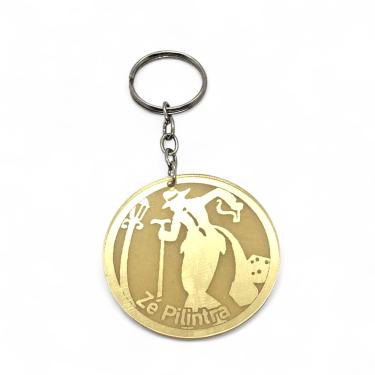 Imagem de Chaveiro Proteção de Zé Pilintra Dourado Espelhado 10 cm