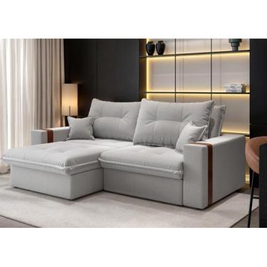 Imagem de Sofá-cama Ipanema 3 Lugares Linho Cru 200cm - CIALAR MÓVEIS