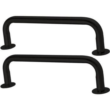 Imagem de Kit 2 Suportes Cabides Closet Cabideiros 73cm de Teto Tubos Araras Masutti Organizadores Curvados Pretos