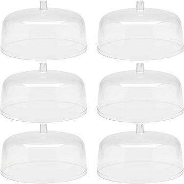 Imagem de Kit 6 Cúpulas para Prato De Bolo Tampa Acrílico Cúpula 30cm Natural Boleira Padarias e Restaurantes