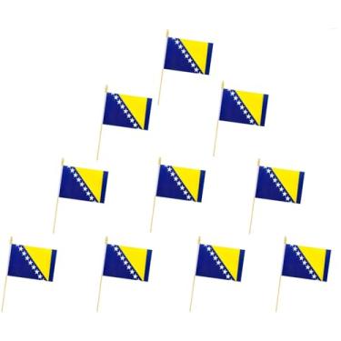 Imagem de Bandeiras da Europa, mini bandeira europeia pequena bandeira, para festas, lojas e bares, decorações ao ar livre, bandeira temática de país europeu 29 países para escolher (Bósnia e Herzegovina)