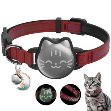 Imagem de Coleira de gato tipo estojo impermeável Airtag Holder Reflective Fish 