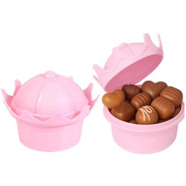 Imagem de Kit 2 Pote de Lembrança Coroa Princesa p/ Festa Infantil Rosa - Plasut