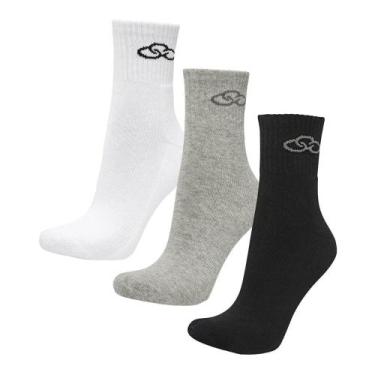 Imagem de Kit 3 Pares de Meia Feminina Olympikus Cano Médio, Multicolor, 33/39