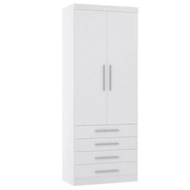 Imagem de Guarda-roupa Modulado 90cm 2 Portas 4 Gavetas Alpes Luciane, Branco/Br