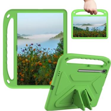Imagem de Sfulatdc Capa para tablet com alça embutida e suporte, leve, adequada para crianças, à prova de choque, compatível com Samsung Galaxy Tab S10 FE+/S10 FE Plus de 13,1 polegadas, verde