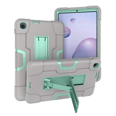Imagem de Jaorty Capa protetora híbrida 3 em 1 [macia e dura] resistente à prova de choque antiderrapante antiarranhões para Samsung Galaxy Tab A 8.4 2020 (T307), cinza/verde