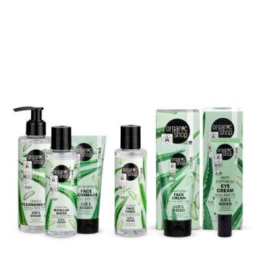 Imagem de Kit Facial Básico com Antiolheira Organic Shop - Aloe Vera e Abacate