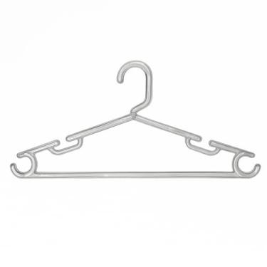 Imagem de Kit 40 Cabide Acrilico Duas Cavas Transparente Adulto Reforçado Antideslizante 8 mm