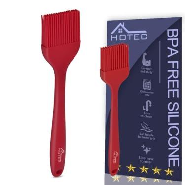 Imagem de HOTEC Pincéis de silicone resistentes ao calor para pastelaria para espalhar óleo manteiga molho marinadas para churrasco, churrasco, cozinha, cozinhar, livre de BPA, lavável na lava-louças (vermelho
