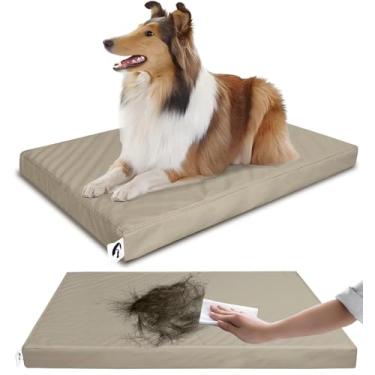 Imagem de GUANGDEEN Cama de couro GG para cães, à prova d'água, resistente a pelos, com capas laváveis, cama ortopédica de espuma para ovos de fácil limpeza