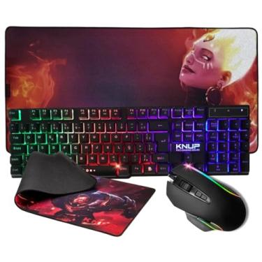 Imagem de Kit Teclado Semi Mecanico + Mouse 6 Botões + Mouse Pad Grande 80x40 cm - Combo Gamer Para Pc Notebook Consoles (Mouse Pad MP-8)
