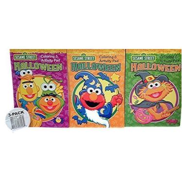 Imagem de Sesame Street Elmo, Zoe, Bert & Ernie Halloween Conjunto de almofadas de coloração e atividades
