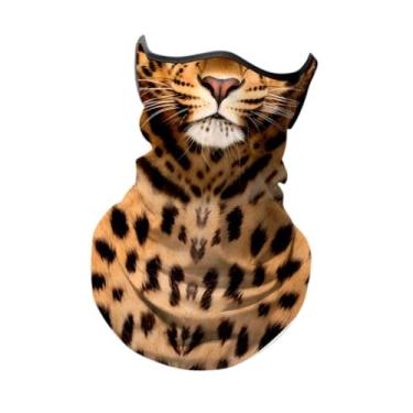 Imagem de RNXRZANK Bandana Máscara Facial Protetora de Pescoço Leve Balaclava Proteção Solar Protetor Facial Cachecol para Homens Mulheres Pesca, Leopardo