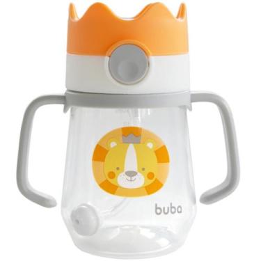 Imagem de Copo Infantil Coroa 240ml Buba Com Canudo Anticólica Alça Removível e 