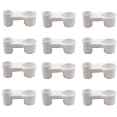 Imagem de APlayfulBee 12 Peças Bebedouro Automático Para Pássaros, Garrafa De Água, Copo Plástico, Refrigerante, Pombos, Papagaio, Galinha, Gaiola Aves (Branco)
