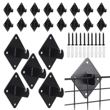 Imagem de 30 peças de suporte de parede de grade com parafusos, suporte de parede de painel de grade de metal, acessório de parede para painéis de grade, armazém, escritório, vestiário, exibição de parede