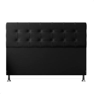 Imagem de Cabeceira King Size Cama de Casal Box Estofada 195cm Atenas (Corino preto)