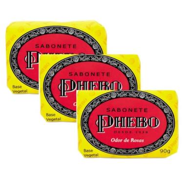 Imagem de Linha Tradicional Phebo - Sabonete em Barra de Glicerina Odor de Rosas 90 g - Pacote com 3