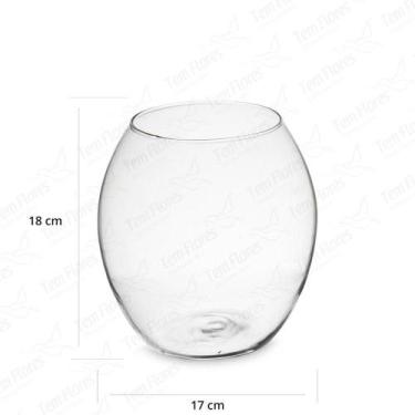 Imagem de Vaso de Vidro para Decoração Barrica com gola 18x17 - Pense Flores