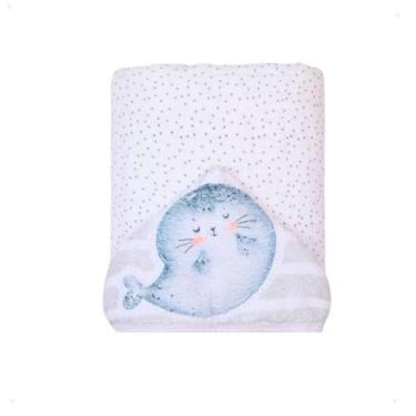 Imagem de Toalha de Banho Bordado Com Capuz Para Bebê Menina e Menino Soft Premi