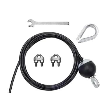 Imagem de menolana Cabo de aço para substituição em academia com trava de bola para de polia de academia doméstica, fixação para treino esportivo de pulldown LAT, 4m