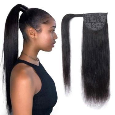 Imagem de Ladyrite Extensões De Cabelo Humano Rabo Cavalo Em Pasta Mágica, Liso, 100% Natural, Enrolado, Para Mulheres, 35,5 Cm