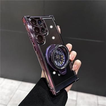 Imagem de Capa protetora magnética transparente à prova de choque com airbag para Samsung S25 S24 Ultra S23 Fe S22 Plus A16 A54 A34 A15 A25 A35 A55 A24 A53, roxo escuro, para Galaxy A34 5G