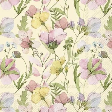 Imagem de Guardanapo para Decoupage Ihr 33x33 Flor Naima Creme C/ 2 Unidades - G