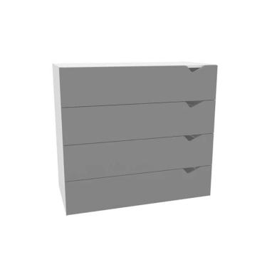 Imagem de Cômoda De Quarto Porto C- 4 Gavetas Branco-cinza - Politorno