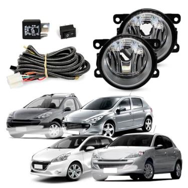 Imagem de Kit Farol de Milha para Peugeot 207 208 307 Hoggar Completo com Chicote Botão e Relê Auxiliar Neblina