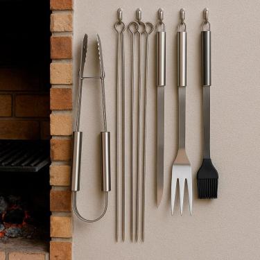 Imagem de Kit Churrasco Completo Com Faca Grelha E Espetos