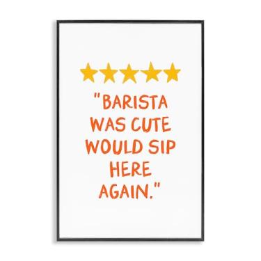 Imagem de Stupell Industries Cute Barista Rating Review Design de arte giclée emoldurado preto por JJ Design House LLC, 24 x 16