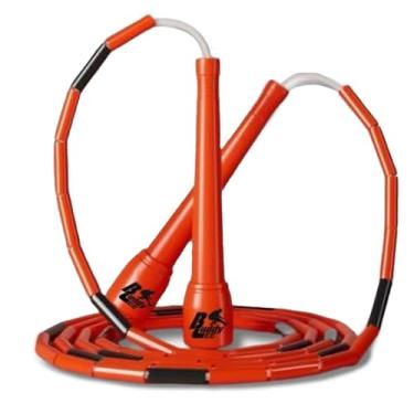 Imagem de Nova corda de pular com contas Buddy Lee – Laranja – Corda de pular ajustável para crianças e adultos – Corda de pular fitness durável, sem emaranhados, com alças ergonômicas para exercícios