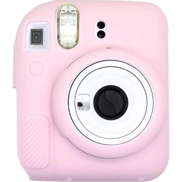 Imagem de BMAOLLONGB Capa para câmera Mini 12, capa de borracha fina e leve de silicone para Fujifilm Instax Mini 12 (rosa, geada)