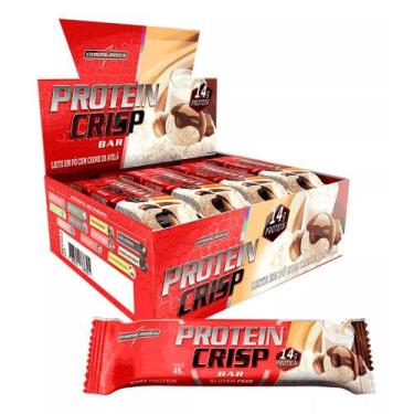 Imagem de Kit 12 Barra de Proteinas Crisp Bar Leite Ninho com Creme de Avelã 45g