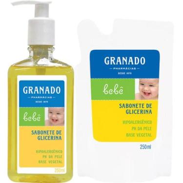Imagem de Kit Sabonete Líquido Granado Glicerina Bebê 250ml + 1 Refil 250ml