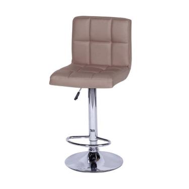 Imagem de Banqueta Boxbit Gomos Confort Estofada Caramelo Base Cromada