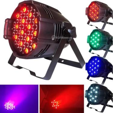 Imagem de Canhão Projetor Jogo De Luz 54 Led Colorido RGBW 180w Iluminação LK154