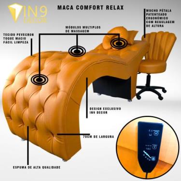 Imagem de Maca Confort Relax Massagem Com Mocho Pétala E Kit Almofadas In9 Decor