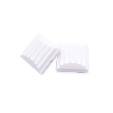 Imagem de Miçanga Passante Quadrado Acrílico  Branco 16mm 50pçs 90g - Macall