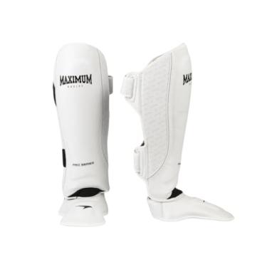 Imagem de Par De Caneleira Profissional Maximum Muay Thai Kickboxing (Branca, M)