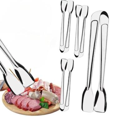 Imagem de Pegador Multiuso para Salada, Pães, Macarrão e Churrasco, Pinça Cozinha e Culinária, Inox Profissional Longo(KIT 4)
