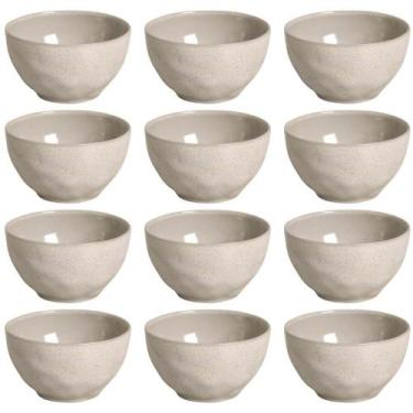 Imagem de 12 Bowls Cerâmica 558ml Off White Cumbuca Orgânica Latte Porto Brasil 