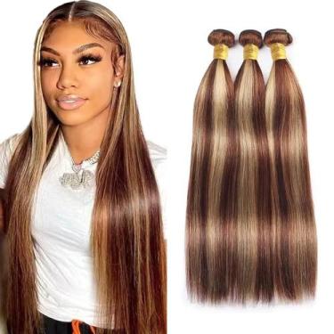 Imagem de Pacote de cabelo AuokMar P33/613 Highlight Straight 300g 20cm 22cm 24c