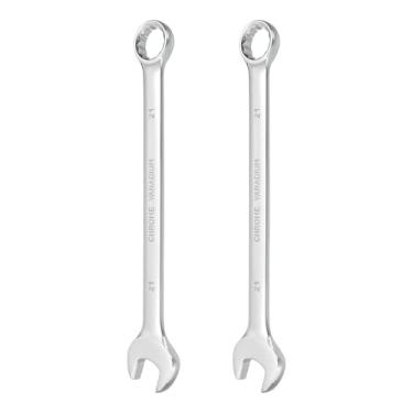 Imagem de HARFINGTON 2 peças chave de combinação de 21 mm caixa métrica de 12 pontos e chave inglesa de extremidade dupla CR-V de extremidade aberta para reparo de máquinas de móveis de tubos automotivos, faça