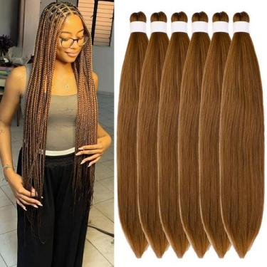 Imagem de Braiding Hair Gozill Brown Honey, pré-esticado, 26 polegadas, 6 pacote