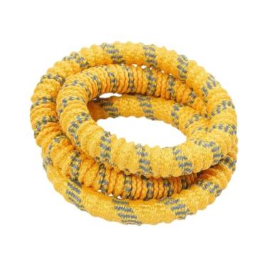 Imagem de Colaxi Arco de fitness dobrável com design amigável à cintura, cerca de 1,5 kg de peso, arco de mola macio com peso circular para academia de viagem e casa, Amarelo