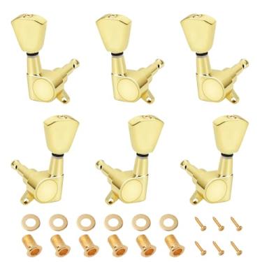 Imagem de Banworks 3L3R 15:1 Chaves de afinação de guitarra 15:1 com etiqueta de fixação de 45 graus para guitarra acústica elétrica Gibson/Epiphone Les Paul LP SG Botão Tulipa Dourada JT/JXQ-04