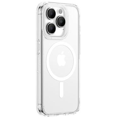 Imagem de Capa para iPhone 15 Pro AMAZINGthing, capa transparente anti-amarelamento compatível com Magsafe,à prova de queda de 2 metros, antiderrapante, série Minimal Mag, Transparente